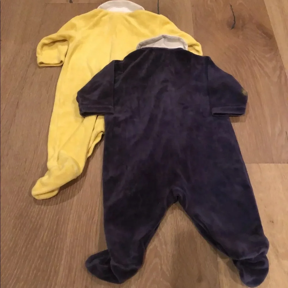 ❤️RALPH LAUREN ❤️VINTAGE BABY VELOUR  2 Rompers sz6mo ADORABLE TWINS PriceFirm!